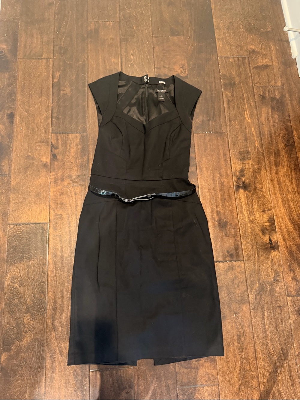 White House Black Market Black Dress with Belt